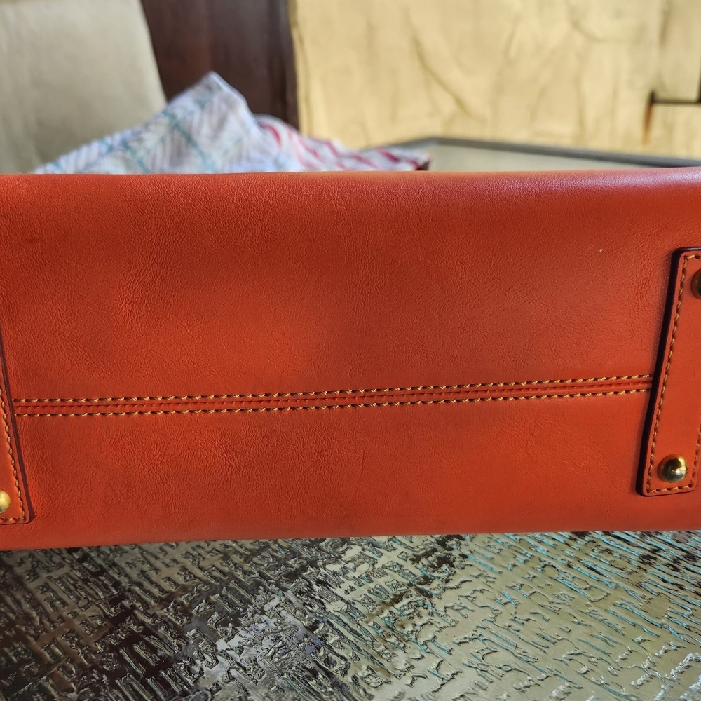 Dooney & Bourke Orange Leather Shoulder Bag - Picture 10 of 10